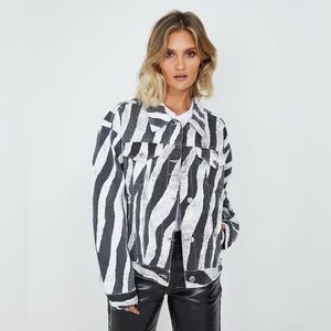 KSUBI Oversized Zebra Denim Jacket sz Small